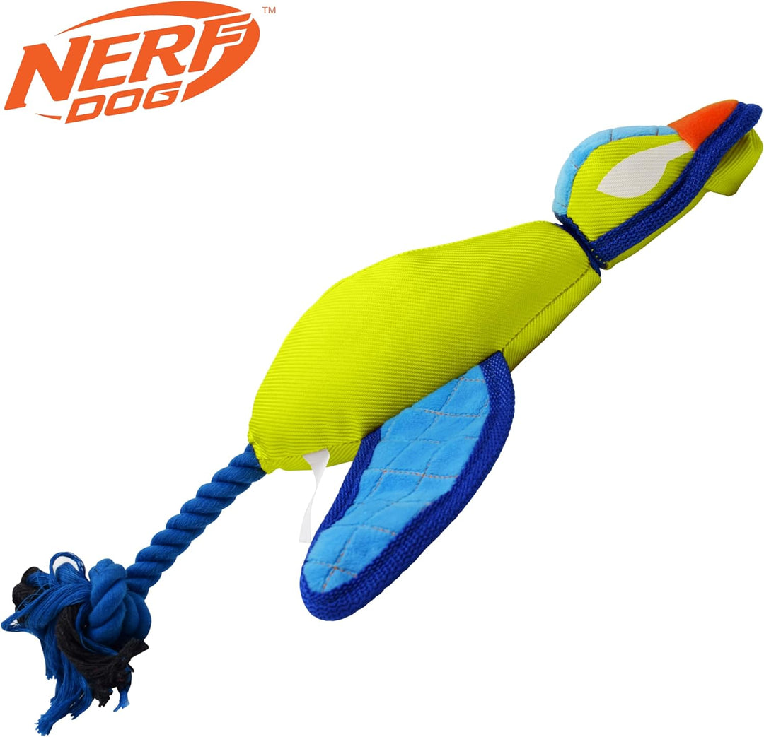 Nerf Dog Launching Duck with Crinkle Wings, 16.5 Inch Ultraplush Interactive Toy for Dogs, Green/Lig