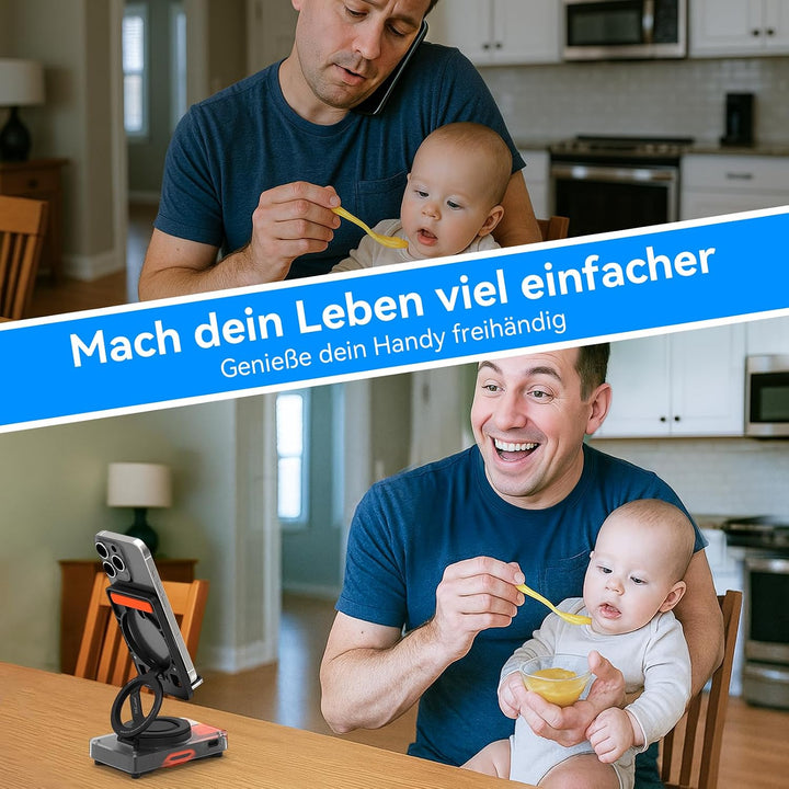 ANCwear Smartphone-Halter mit Bluetooth-Lautsprecher, 5W Klarer Sound, TF-Karte (microSD) für Musik