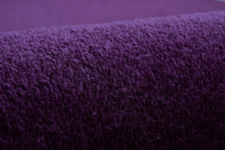 Einfarbiger Teppich Eton für Zimmer, Wohnzimmer, Schlafzimmer, Teppichboden Auslegware, violett lila