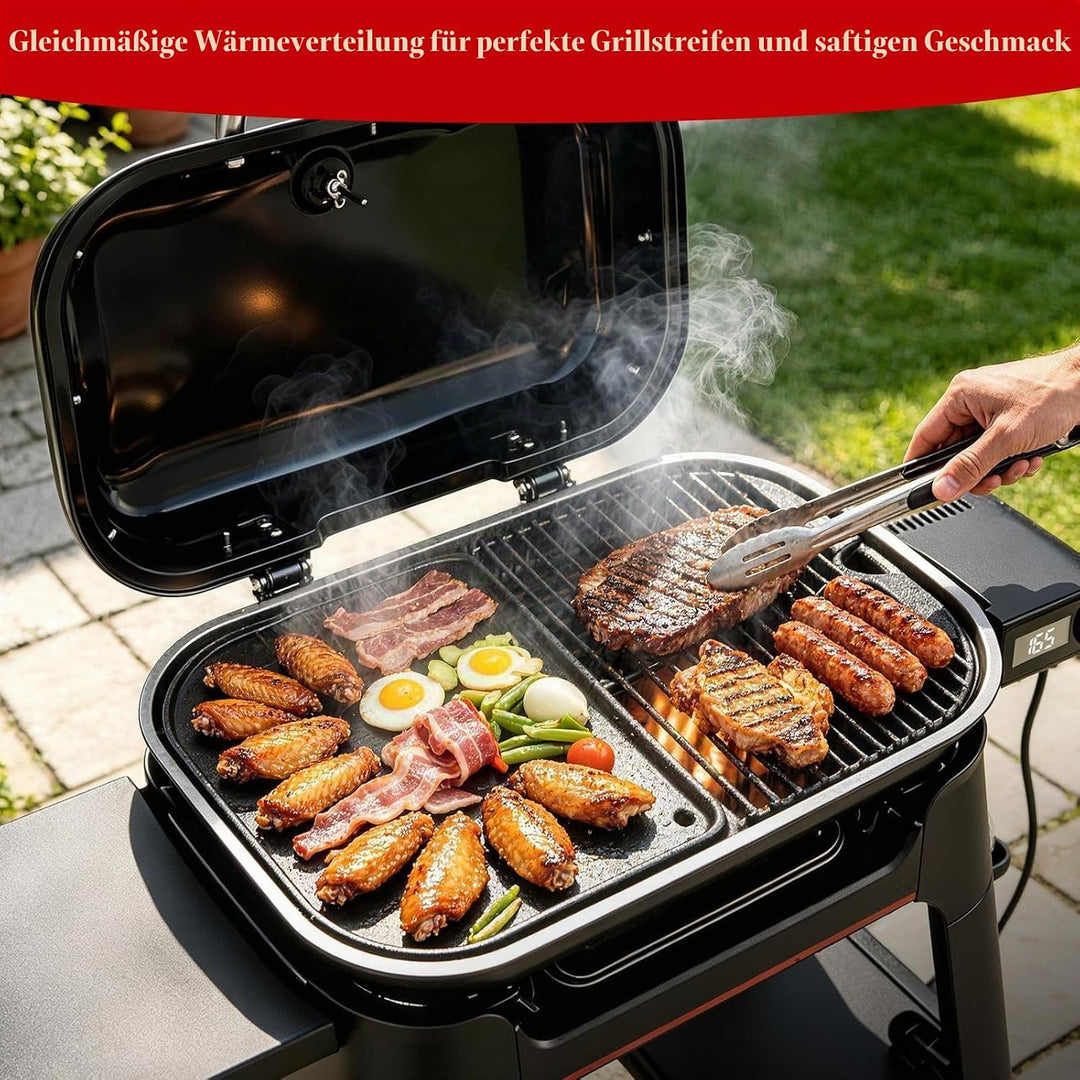 28,5 x 21cm Gusseisen Grillplatte für Weber Lumin Compact Elektrogrill, Hitzebeständiges Elektrogril