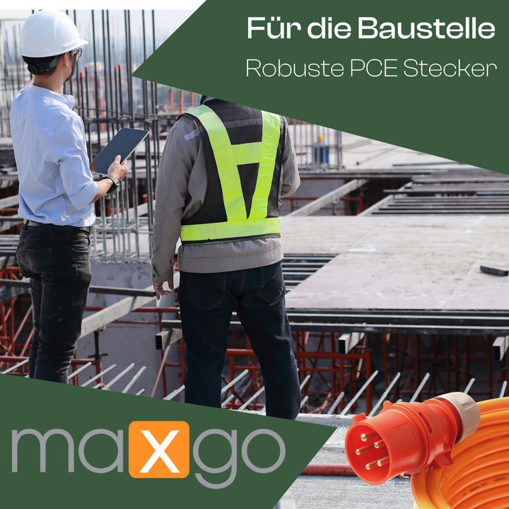 netbote24 CEE Starkstromkabel Verlängerungskabel Pur Leitung H07BQ-F 32A 400V 5g6 5x6 mm² 10m Orange