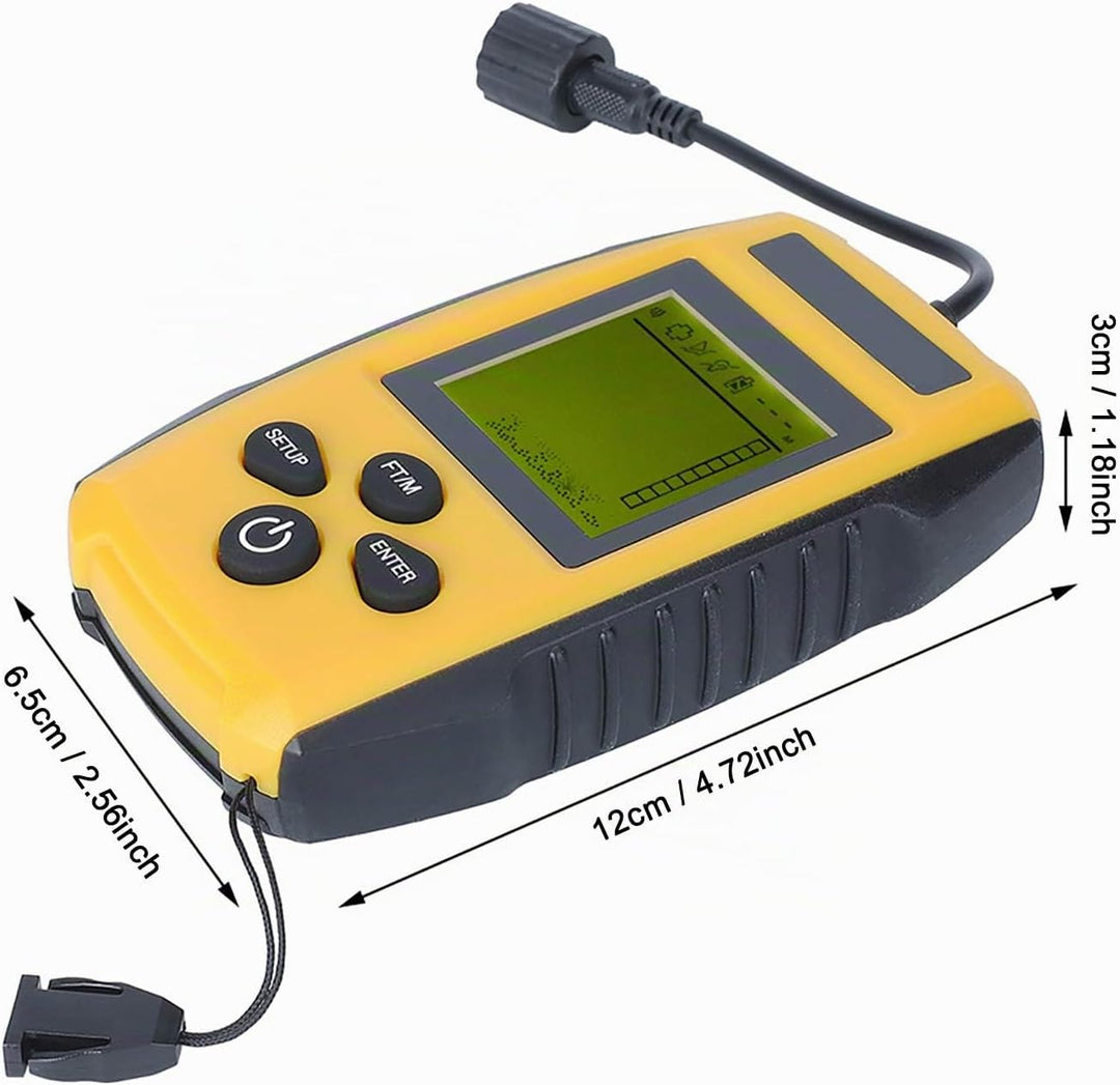 Fischfinder Sonarsensor 200 kHz Tragbarer Sonar Fischfinder LCD Display Angeln Tiefenmesser 0,7 m bi