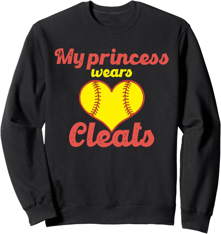Lustige Softball-Tochter My Princess Wears Cleats Sweatshirt