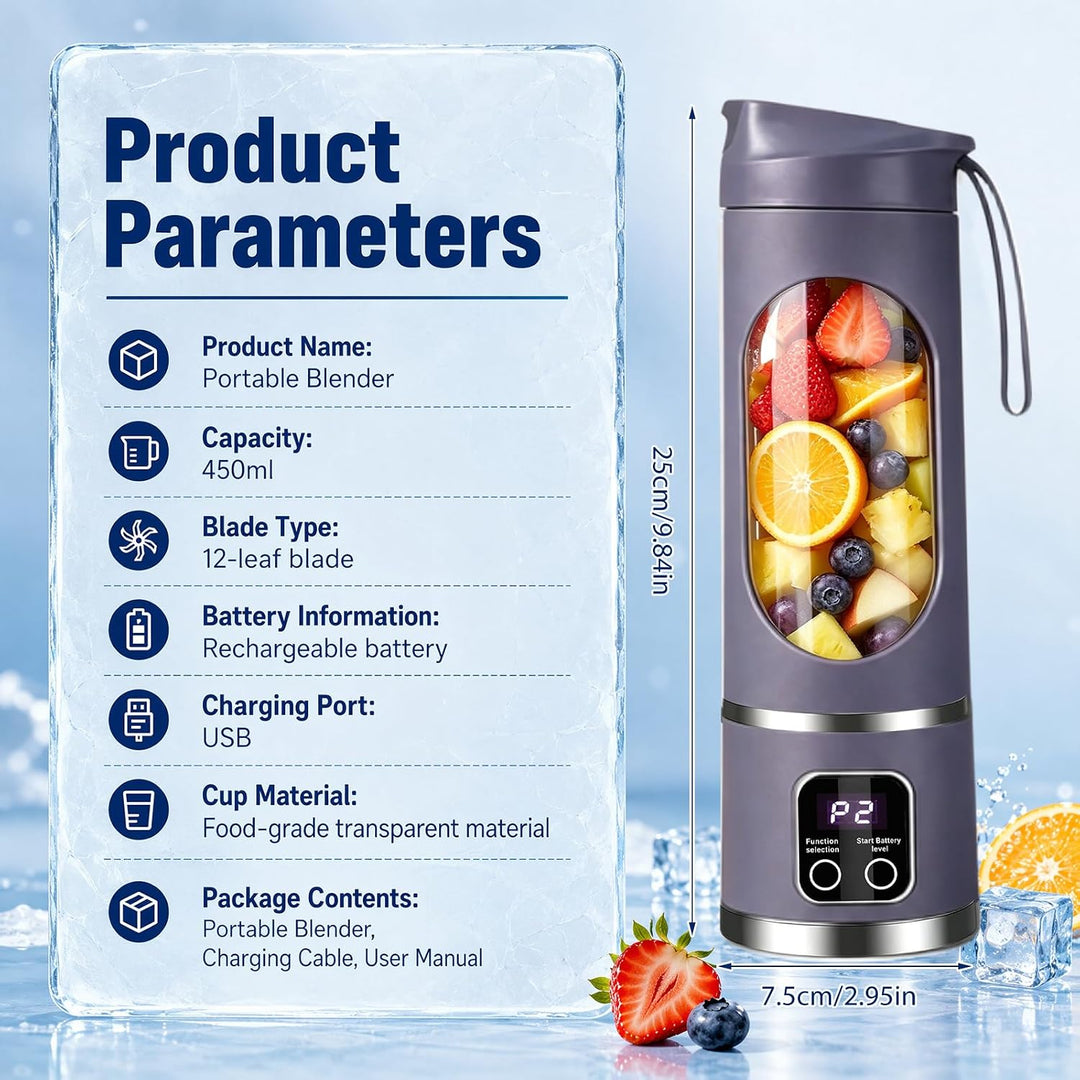 Tragbarer Mixer Smoothie Maker To Go, 500ml Mini Standmixer für Shakes, Smoothie Maker Klein, Portab