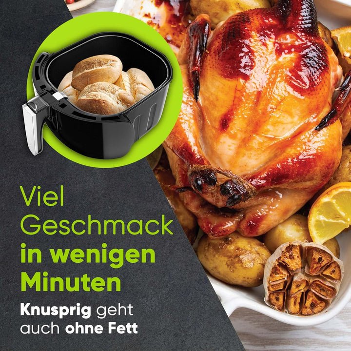Liebfeld Heissluftfritteuse XXL (5,3L) - 1800W Airfryer Heissluft Fritöse Friteuse - Abnehmen durch