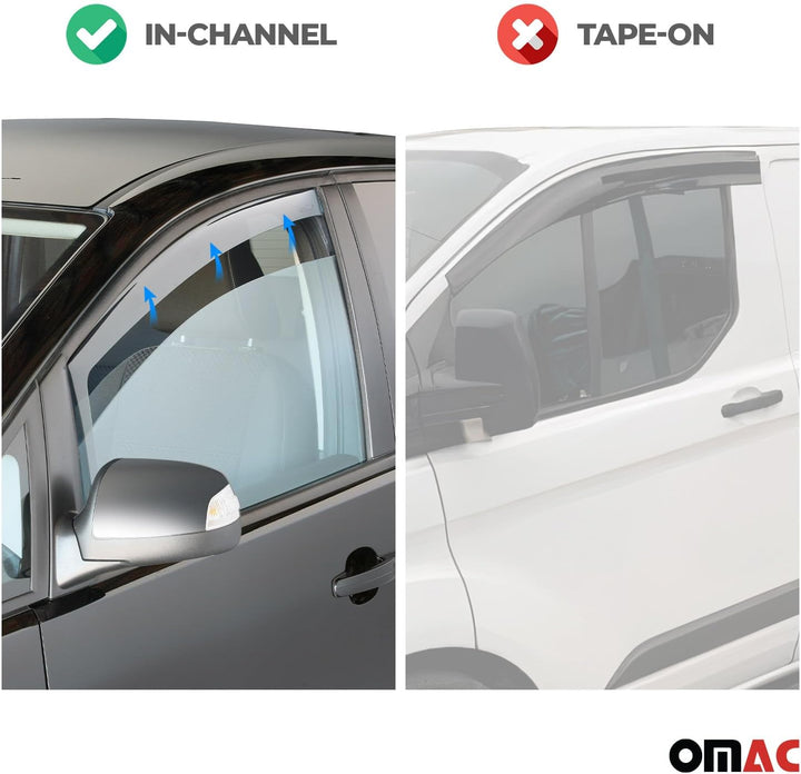 OMAC Windabweiser für Volvo XC40 2018-2026 Acryl Dunkel 4tlg Aerodynamisch Standard, Aerodynamisch S
