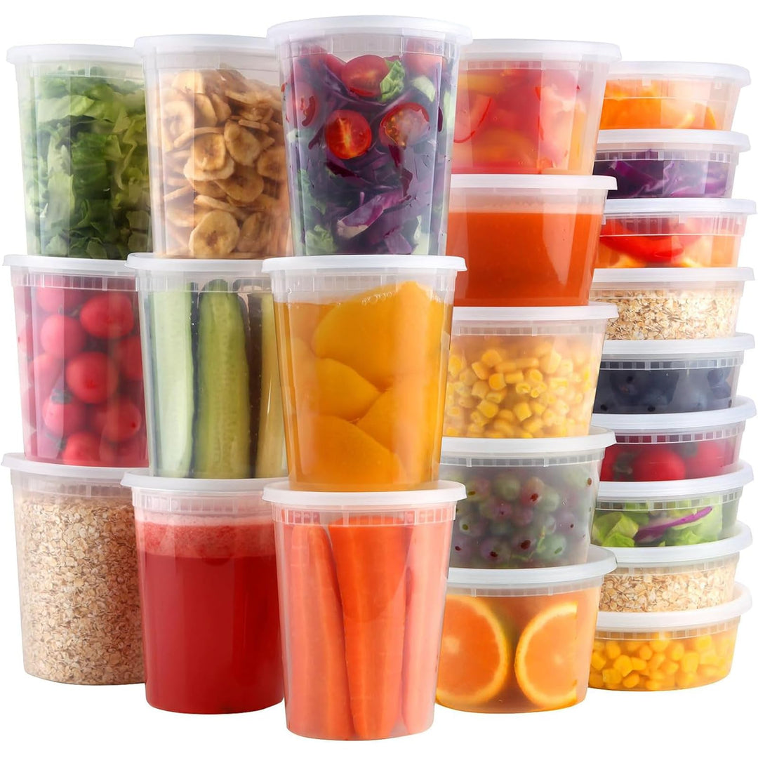 Cozary Vorratsdosen mit Deckel Luftdicht 48 Sets,Frischhaltedosen mit Deckel-12pcs 32Oz, 24pcs16Oz,