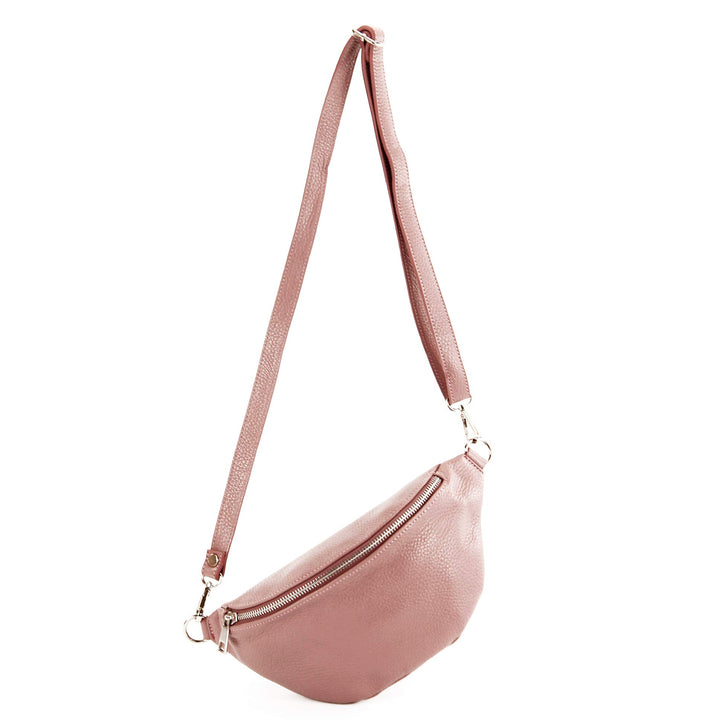 modamoda de - T211 - ital. Hüfttasche Bauchtasche Brusttasche Medium aus weichem Leder, Farbe:Altros