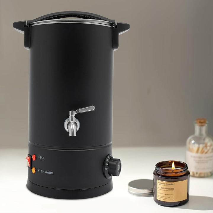 PansyWind Wachsschmelzer 1800W 10L Wachsschmelzgerät aus Edelstahl Black 10L, Black 10L