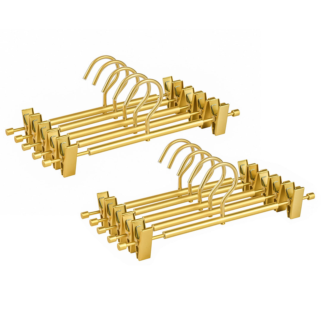 Amber Home Hochwertige Hosenbügel aus Aluminium, matt, goldfarben, 31 cm, extra glatt und langlebig,