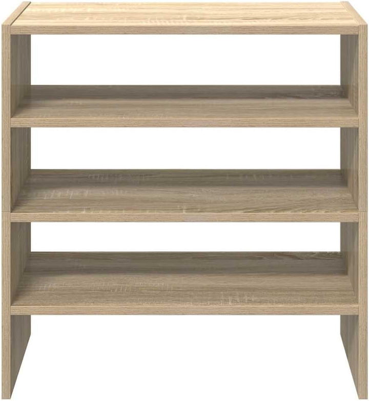 Schuhregal 2er Set Sonoma-Eiche stapelbar und klappbar mit robustem Holzwerkstoff für die Eingangsbe