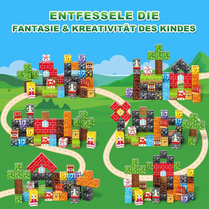 Magnetische Bausteine für Kinder ab 3+, 60PCS Reise Magnet Würfel Set
