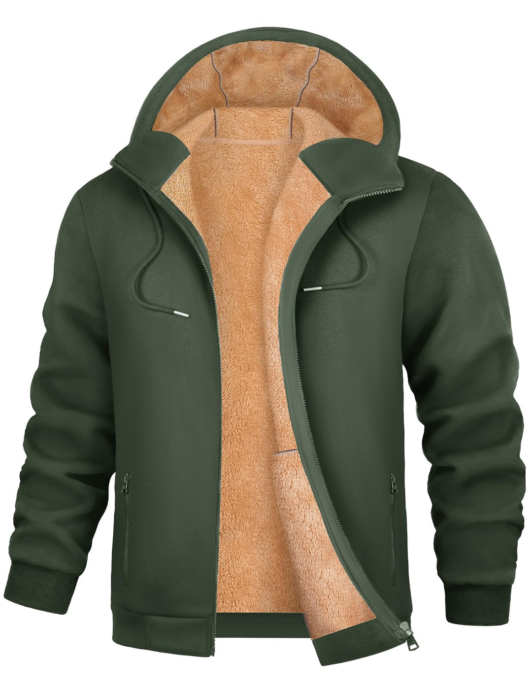 Xnova Sweatjacke Herren Fleecejacke Kapuzenpullover Zipper Hoodie Casual Bequemes und Warmes Übergan