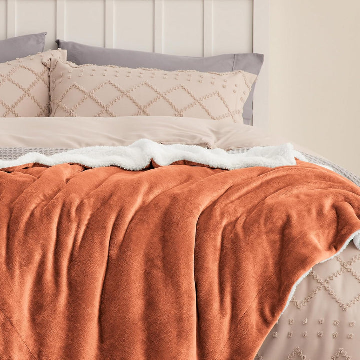 BEDSURE Sherpa Kuscheldecke Flauschig 150x200 - Sofadecke, Orange Mango Orange 150 x 200 cm, Mango O