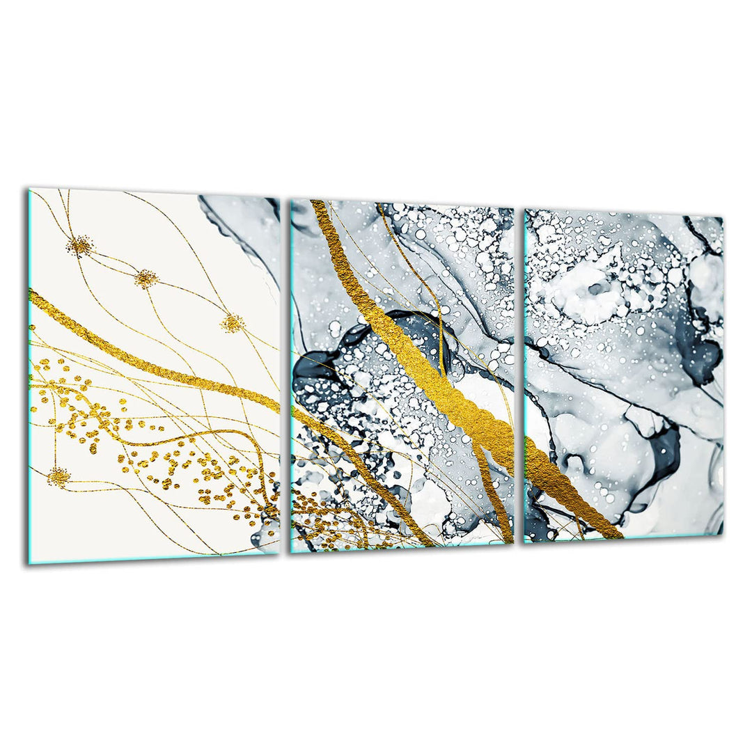 TMK ArtDeko Herdabdeckplatte 3 Teilig 3x30x52 cm - Spritzschutz Herdabdeckung – Herdschutz aus Siche