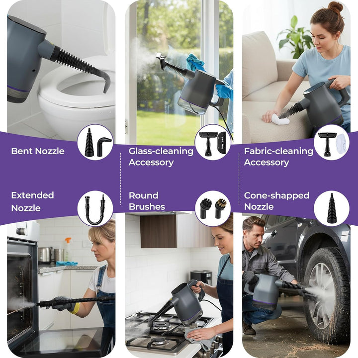 1350W Dampfreiniger Handgerät 15-Sekunden-Aufheizung 125℃ Tragbarer Dampfreiniger für Zuhause mit 40