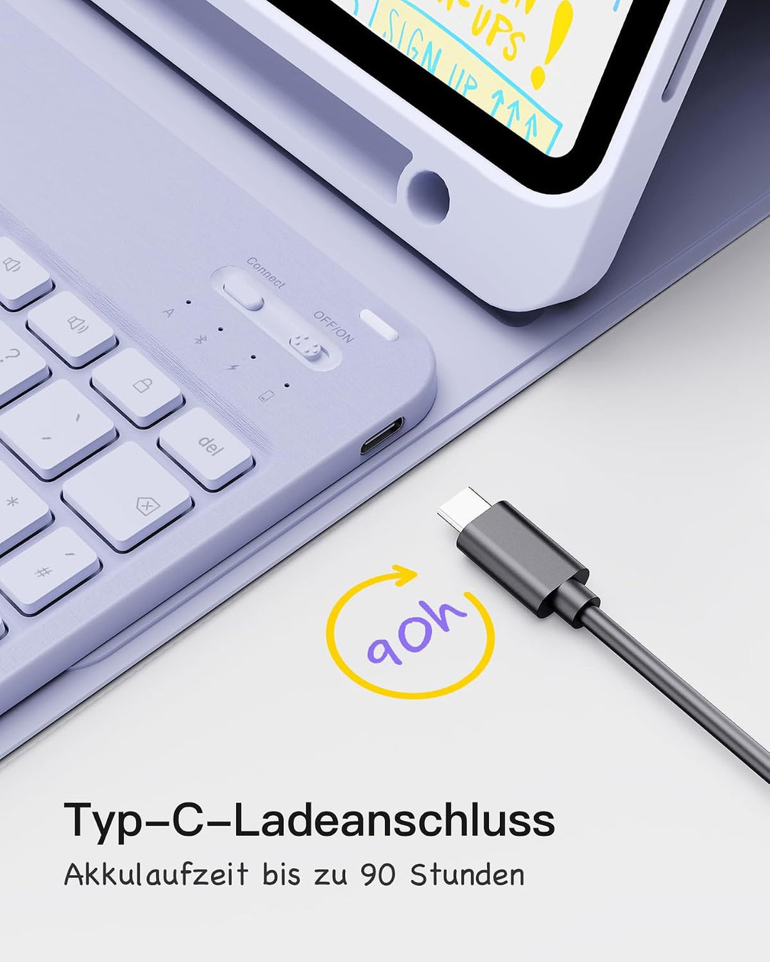 Inateck Tastatur Hülle kompatibel mit iPad 10 Gen.10,9"/11 Gen. A16 2025 11 Zoll, iPad Air 11" M3/M2