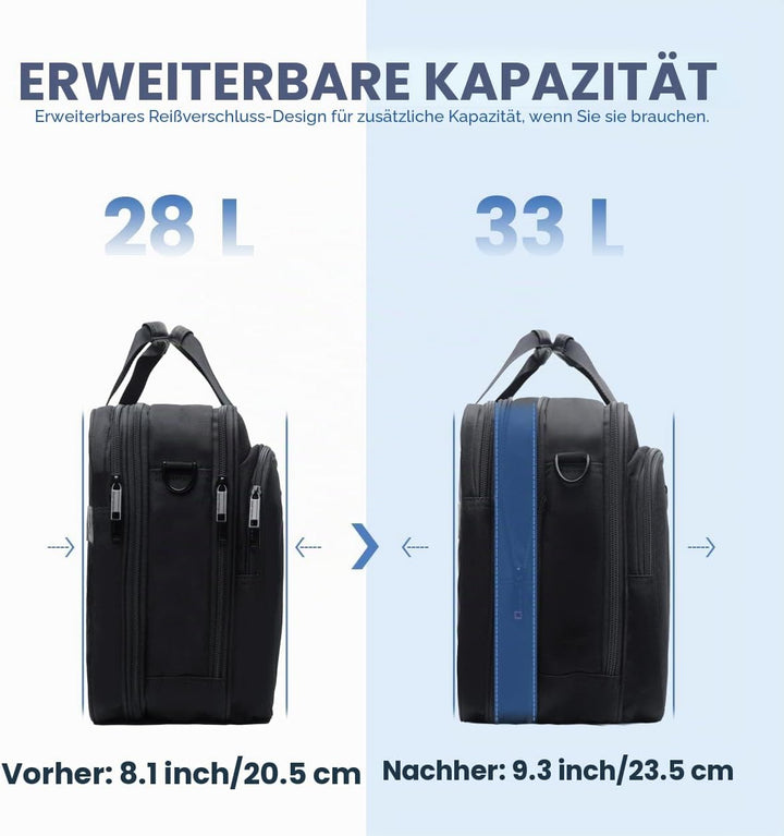 EMPSIGN Laptoptasche Laptop Aktentasche Schwarz/Rot, Schwarz/Rot