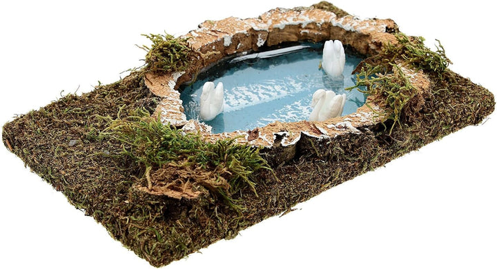 Holyart See mit Schwänen für Krippe 20x13 cm