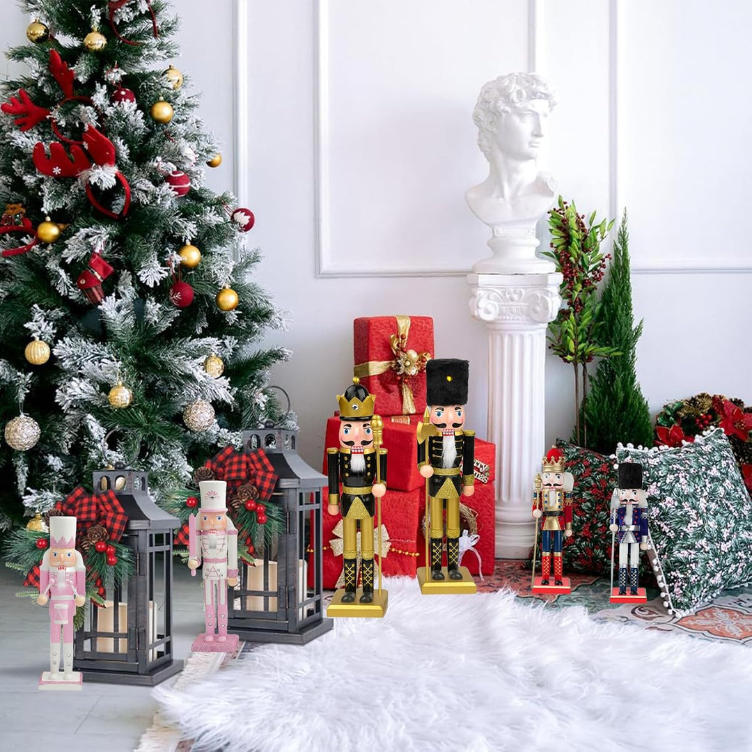 30cm Weihnachten Nussknacker Figur,2 Stück Holz Nussknacker Soldat Grosse Traditionelle Weihnachtsde