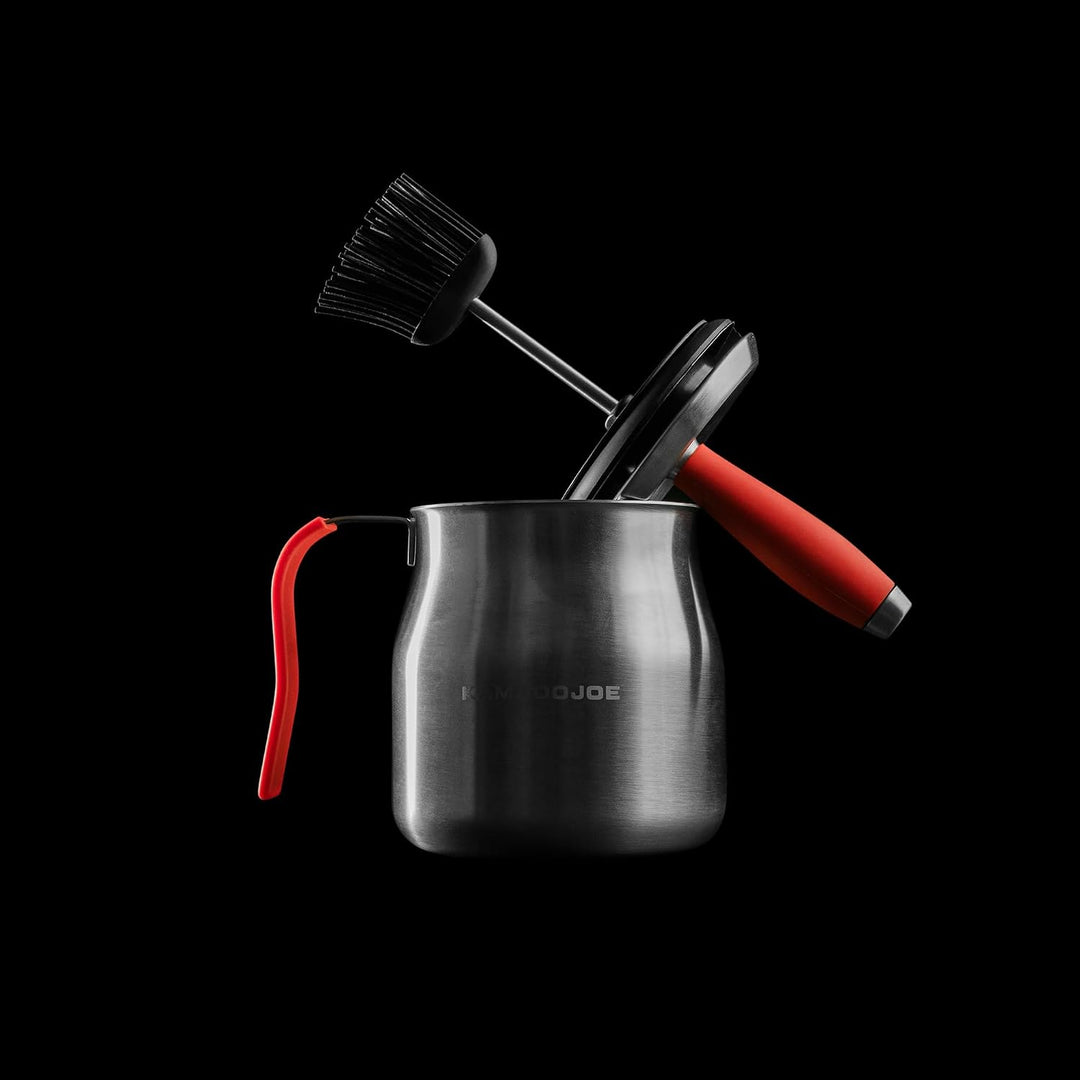 Kamado Joe® Krafted™ Brattopf aus Stahl mit Silikonpinseldeckel und luftdichtem Aufbewahrungsdeckel