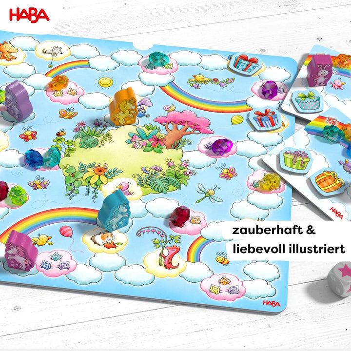 HABA Einhorn Glitzerglück Spielesammlung – 9 in 1 Spiele Set: Würfel-, Brett- &amp; Kartenspiele für Kin