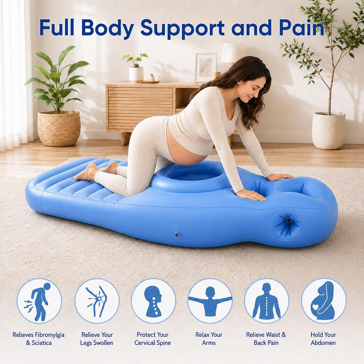 Aufblasbares Schwangerschaftskissen, Yogamatte Für Schwangere Mit Loch, Bequeme Beflockte Luftbett f