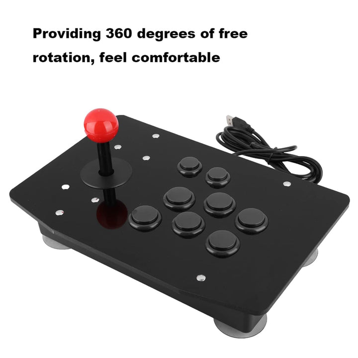 Arcade Fight Stick mit 8 Tasten Joystick Game Handle Controller für PC (Schwarz)