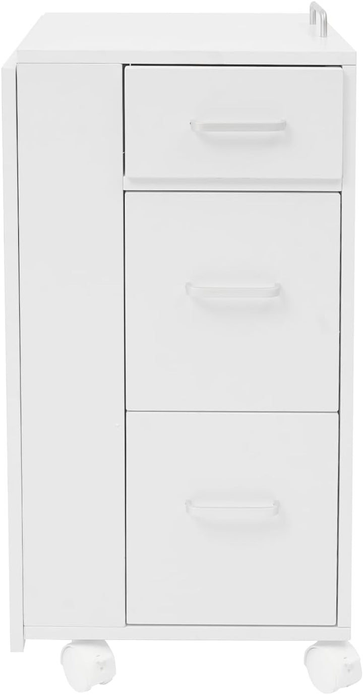 Faltbar Mobile Rolling Maniküre Tisch mit 3 Schubladen, Make-up-Koffer, Kosmetikkoffer, Werkbank mit