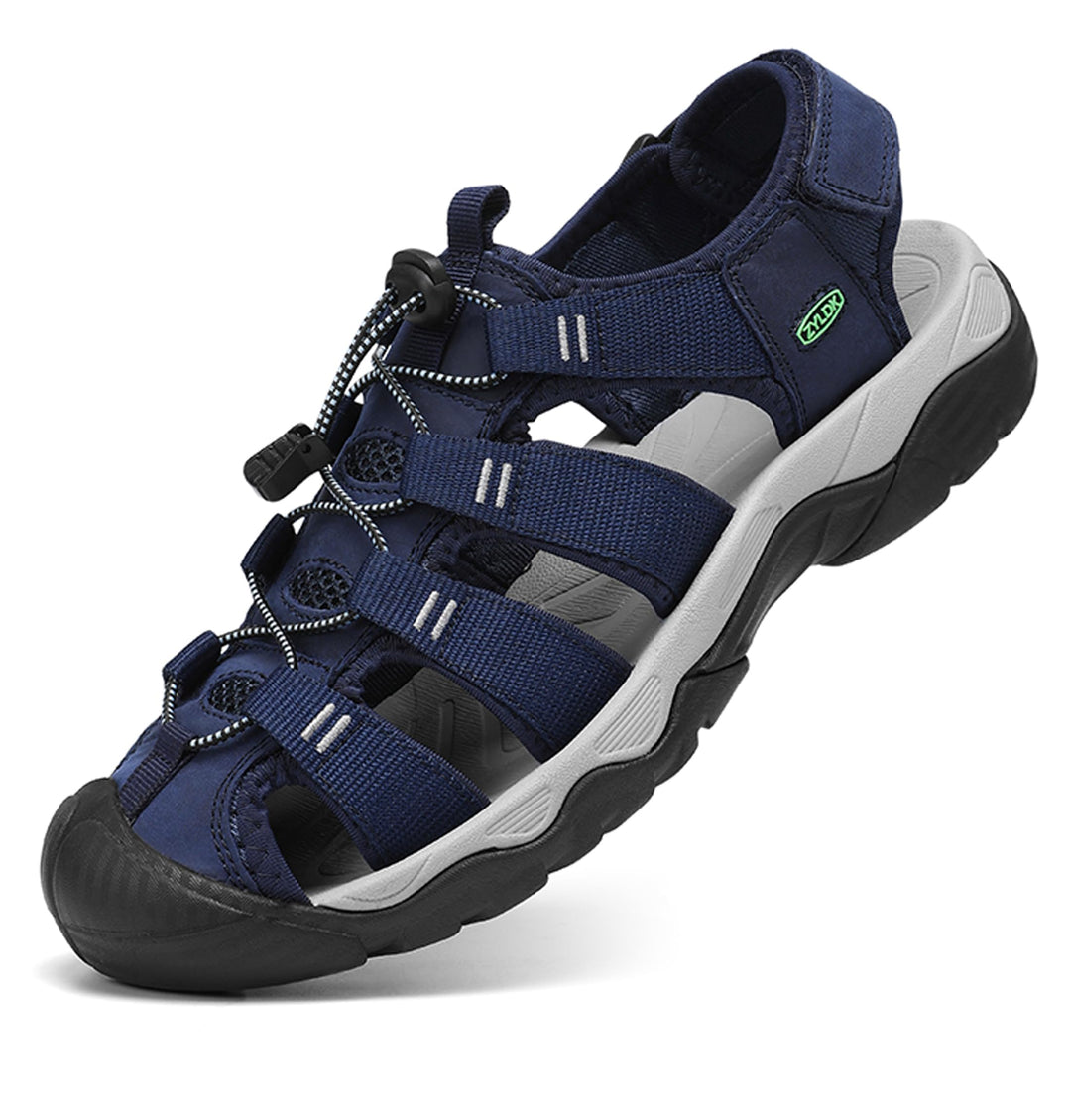 Herren Sandalen Leder Strand Trekkingsandalen Outdoorschuhe Sommer Wanderschuhe Männer Sport-Outdoor