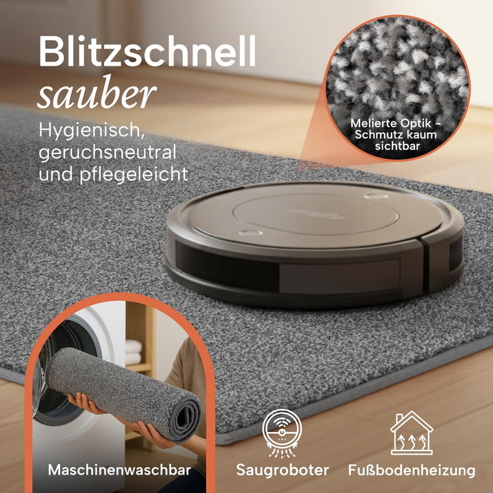 Blumtal Fussmatte 86x150 cm - Mikrofaser Schmutzfangmatte mit wasserdichter TPR-Rückseite - rutschfe