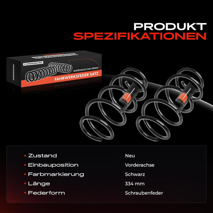 2x Federn Fahrwerksfeder Vorderachse Kompatibel mit Fox 5Z1 5Z3 Schrägheck 1.2L 2005-2011 Replace