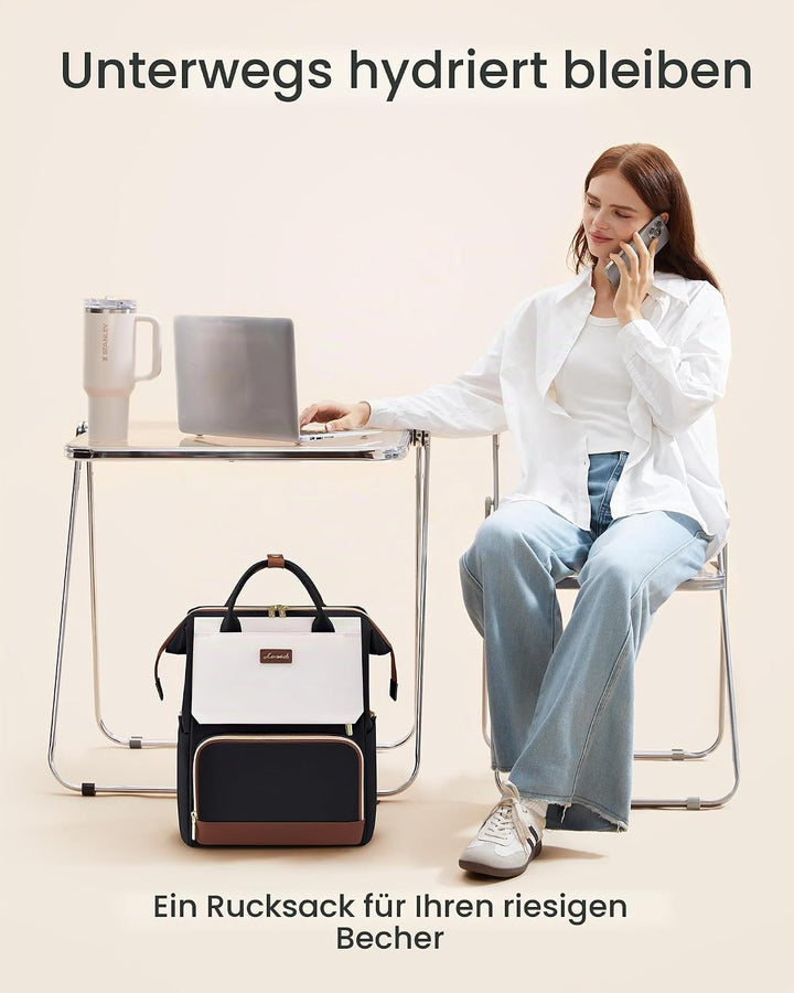 LOVEVOOK Laptop Rucksack Damen Gross, 17,3 Zoll Schulrucksack Teenager Wasserdicht Uni Schultasche T
