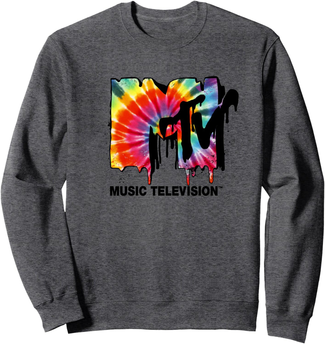 MTV Logo Tie Dye Drip Sweatshirt