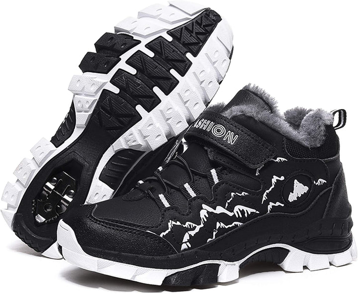 Kinder Winterschuhe Warm Gefütterte Winterboots Jungen Mädchen Trekkingschuhe Schneestiefel Baumwoll