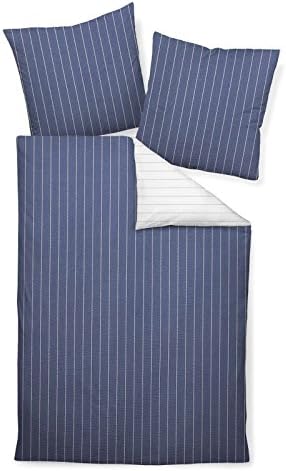 Janine 20020 Tango Mako Soft Seersucker Wendebettwäsche 200 x 220 + 80 x 80 cm denimblau, Denimblau
