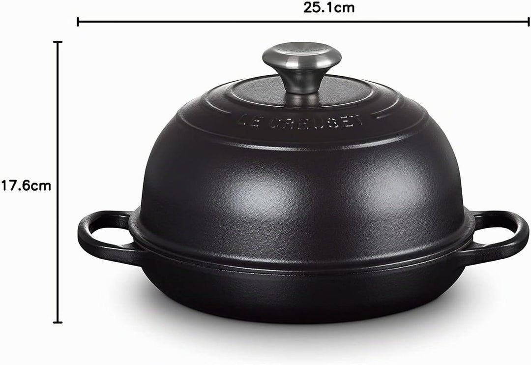 Le Creuset Signature Gusseisen Brot Bräter, 24cm, Schwarz Matt, 21301240000430, Schwarz Matt