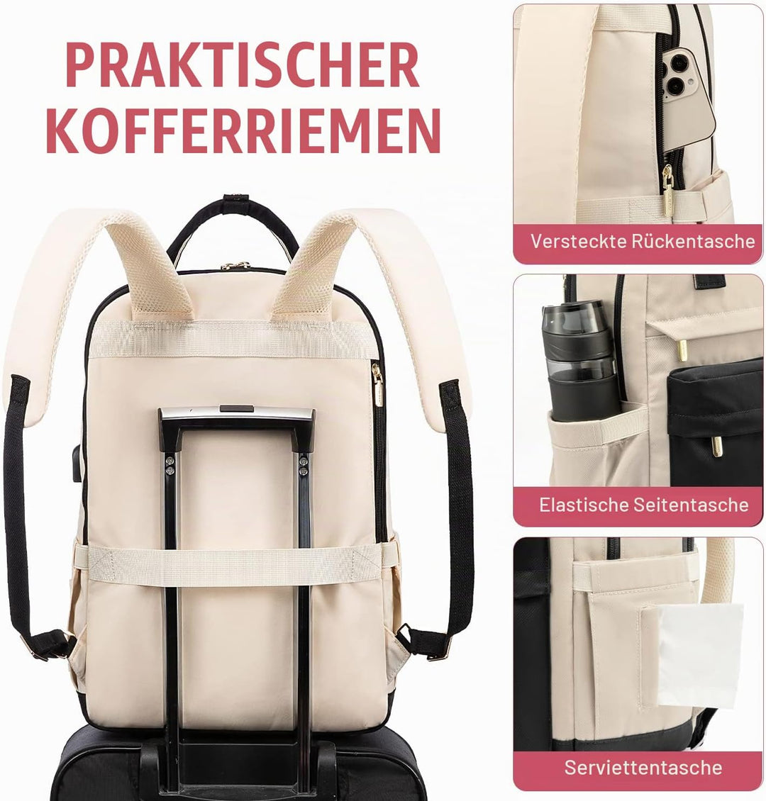 LOVEVOOK 17 Zoll Laptop Rucksack Schulrucksack Mädchen Teenager Rucksack Damen mit Laptopfach, Wasse