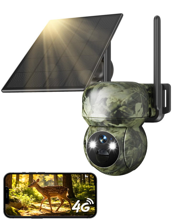 GNCC 4G LTE Wildkamera mit SIM Karte, 360° Überwachung, IP65 Wasserdicht