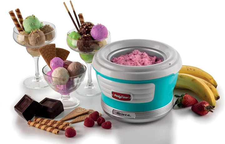 Ariete 643 Eismaschine Party Time, Eismaschine, 12 W, Fassungsvermögen 1,5 L, Herausnehmbarer Korb m