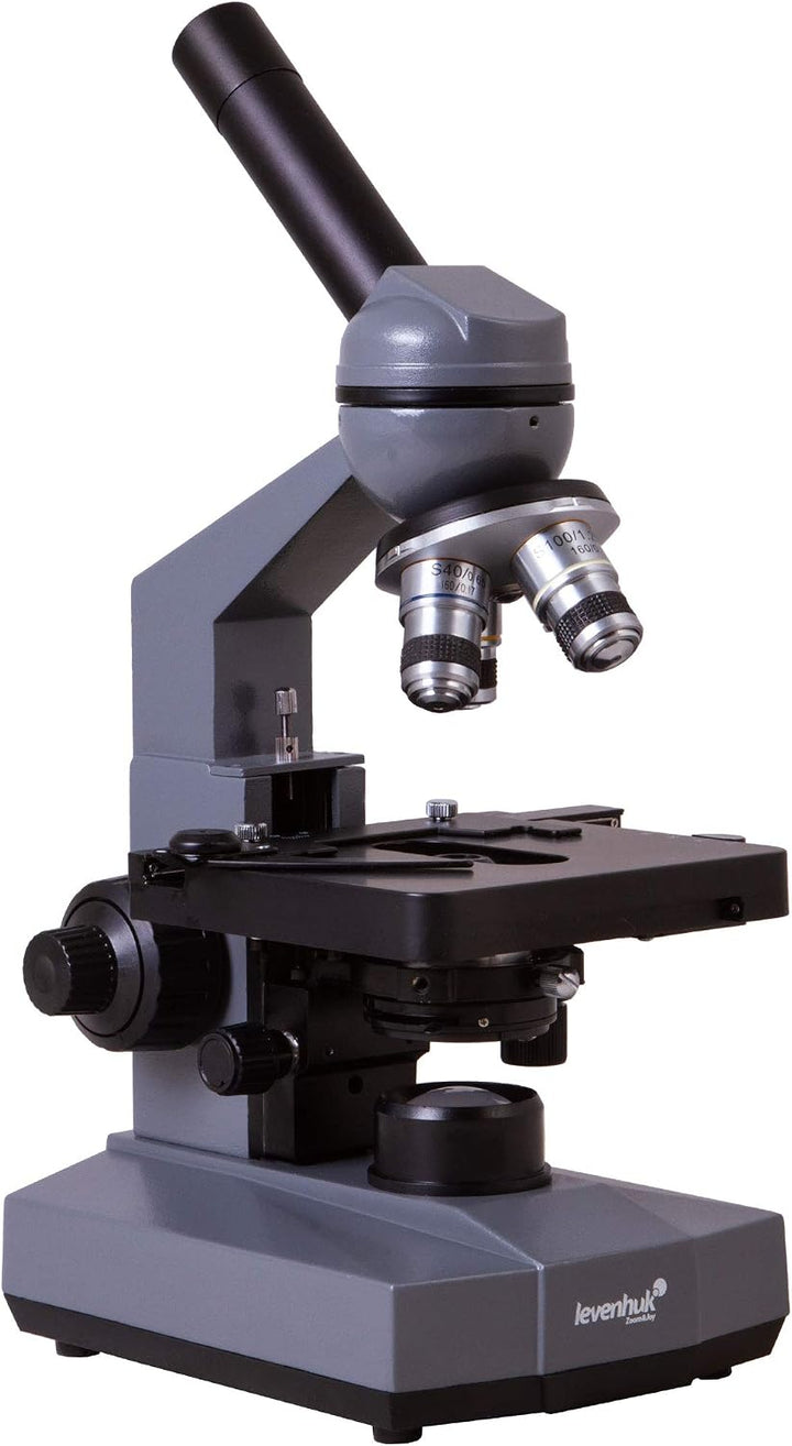 Levenhuk 320 Plus Biologisches Monokular 40- bis 1600-Fach mit Achromatischer Weitwinkeloptik, LED-L