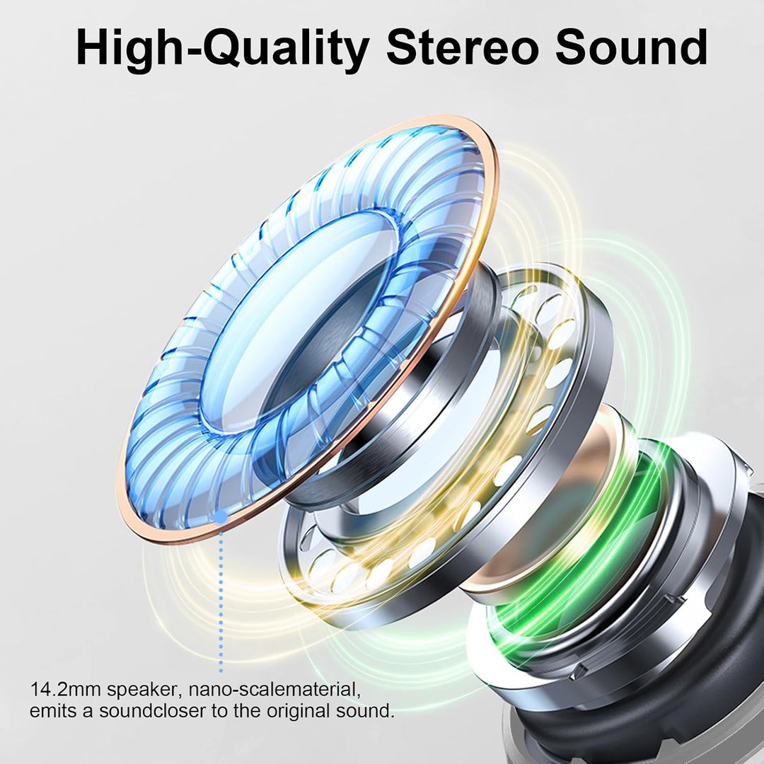 Rinsmola 2026 Bluetooth Headphones, 50 Hours Deep Bass Kopfhörer Kabellos Bluetooth 5.4, 3.6g In Ear