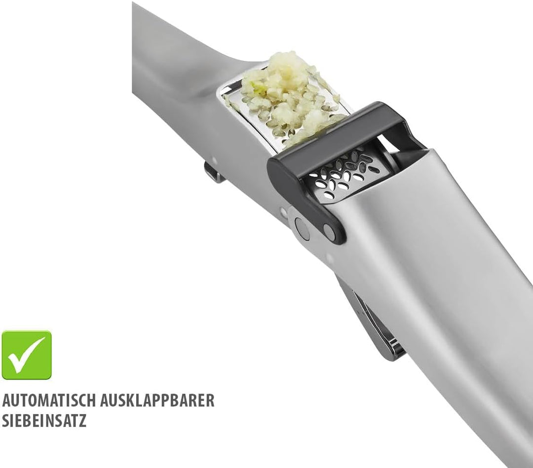 GEFU Knoblauchpresse GARLICO + Knoblauchschäler TUBIO Set – Edelstahl, spülmaschinenfest, ergonomisc