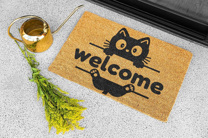 Fussmatte Katze Kokos Aussen und Innen Lustig, 60x40 cm. Welcome Katze Welcome - Katze, Welcome - Ka