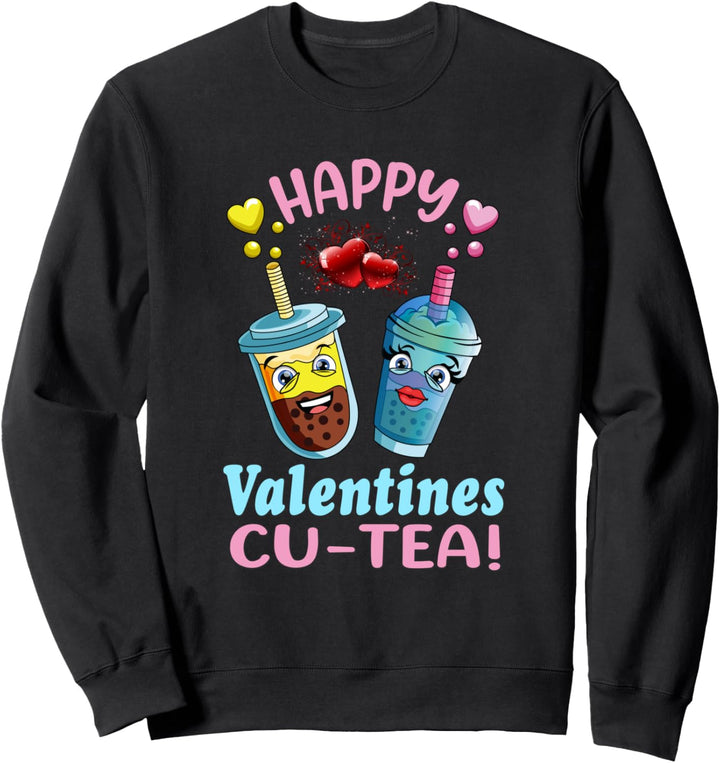Happy Valentines Cu-Tee Lustiger Tapioka Pearl Bubble Milk Sweatshirt
