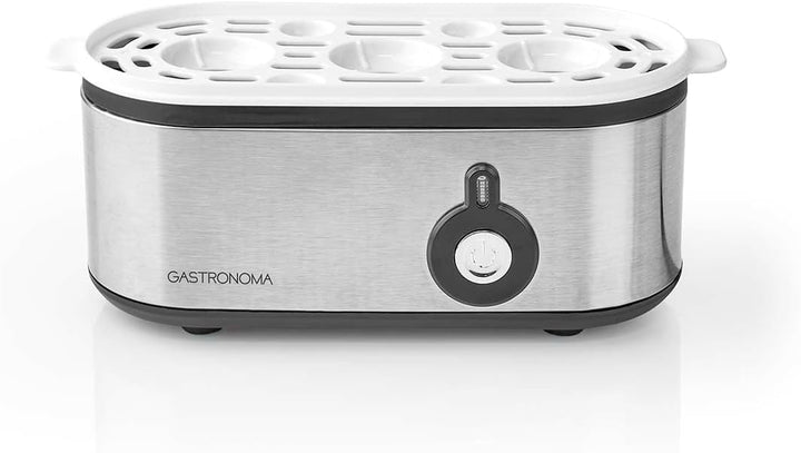 Gastronoma Eierkocher - Eierkocher 3 Eier - Egg Cooker mit Timer - Edelstahl - Silber Schwarz / Edel