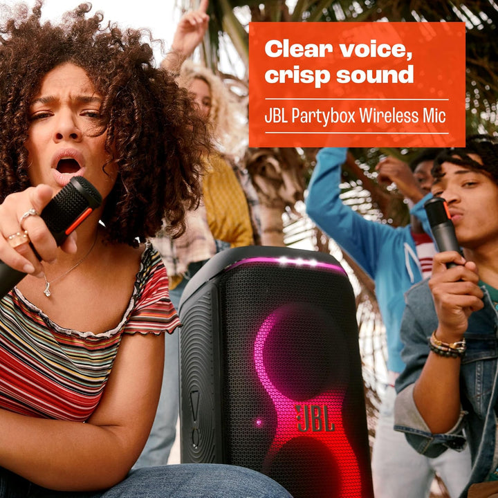 JBL PartyBox Wireless Mic – Set mit zwei digitalen kabellosen Mikrofonen und eingebautem Popfilter –