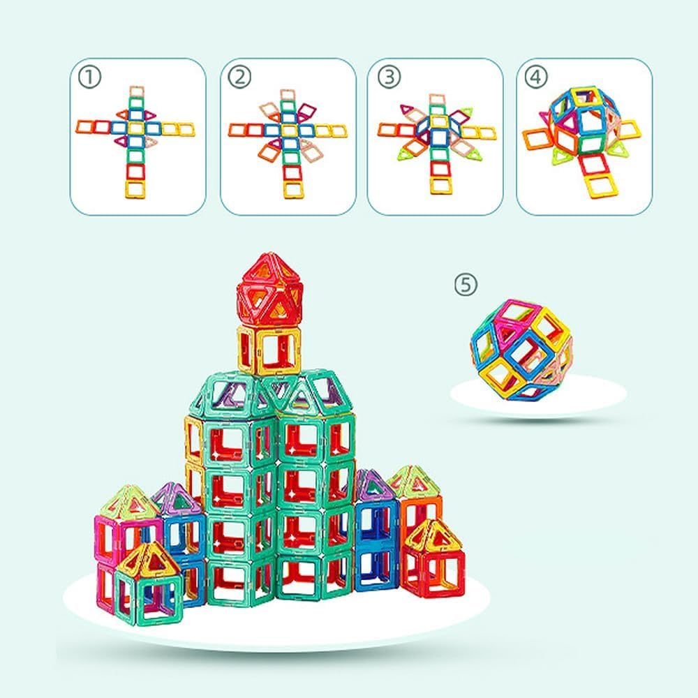 HIQE-FL 50 Teile Magnetische Bausteine,Magnetspielzeug,Magnet Spielzeug Magnetspiele Für Kinder Gesc