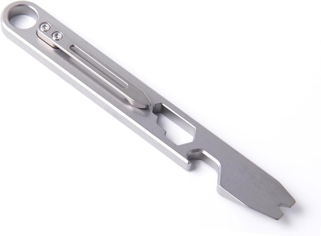 Hamans EDC Brecheisen Flaschenöffner Titan EDC Brechstange Getriebe 10-in-1 Mutitool mit Clip CM Uni