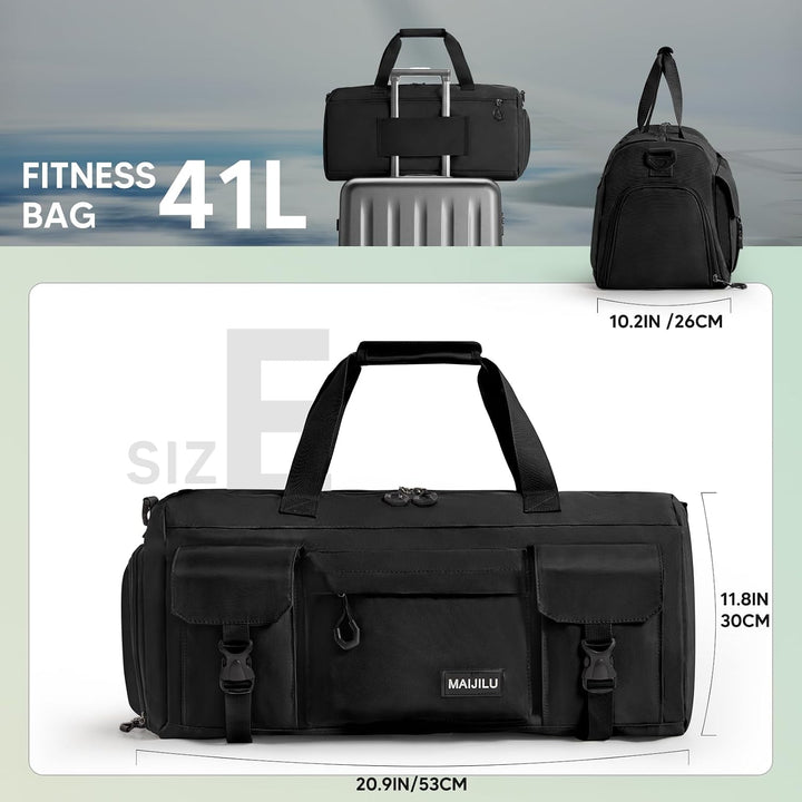 Sporttasche Reisetasche für Damen und Herren Trainingstasche Gym Bag mit Schuhfach und Nassfach Duff